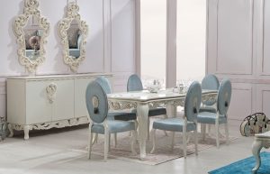 Zebrano Mobilya Yemek Masası ve Sandalye Seti